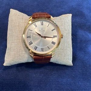 Bulova Classic Collection Men with Brown Leather Strap Watch